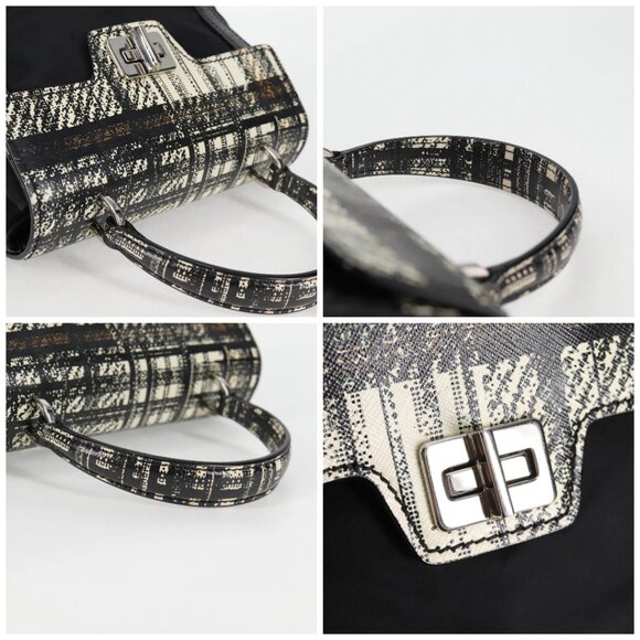 PRADA Hand Bag Nylon Leather 2way Black Silver Auth 116542AM - Picture 16 of 16